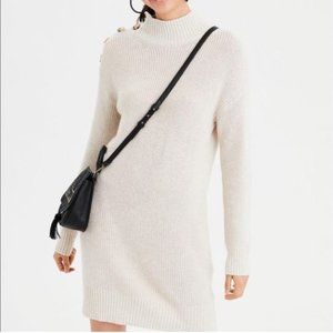 AMERICAN EAGLE Cream Sweater Dress NWT Mock turtleneck